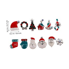 Baluue Christmas Nail Art Charms Set Festive Alloy Decorations Santa Snowman Snowflake Reindeer for Holiday Nail Designs Collection for Xmas Party Manicure