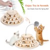 3BAO Large 2-in-1 Wooden cat Toy Tower with Spring cat