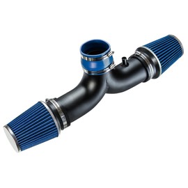 RSG MATT BLACK PIPE with BLUE Short Ram Intake Kit with Filter For 00-02 Durango Dakota 3.7 4.7 Dual Twin