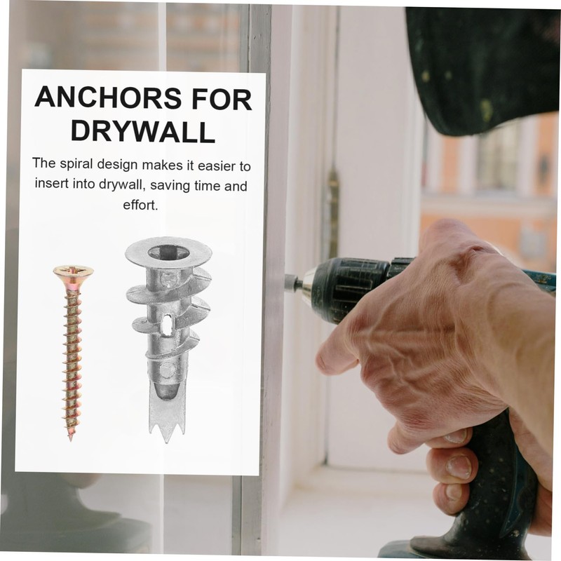 VILLFUL 20 Pack Drywall Anchors Hollow Wall Plugs Spiral Design