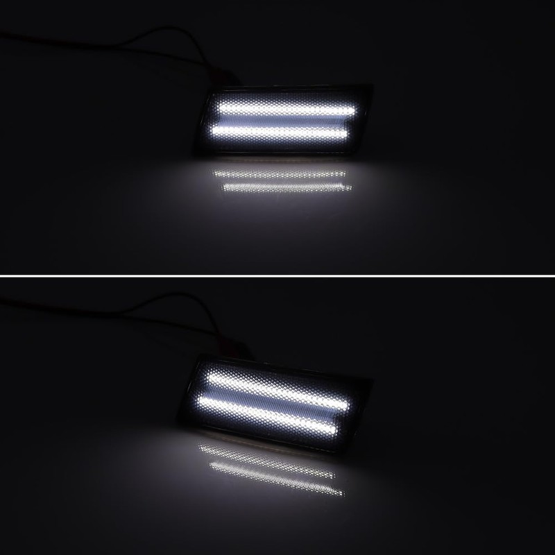 GTINTHEBOX Smoked Lens Front White LED Side Marker Light Compatible