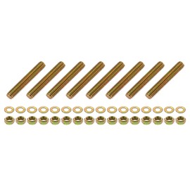 uxcell 8Pcs Fully Threaded Rod, 5/16" UNC x 2" Length Zinc-Plated Carbon Steel Fully Threaded Studs with Nuts and Washers for Clamps, Hangers and U-Bolts, Color Zinc