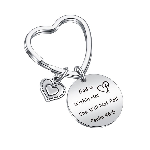 Generic JIUSHUN Religious Keychain, Inspirational Jewelry Keyring for Goddaughter, Girlfriend,