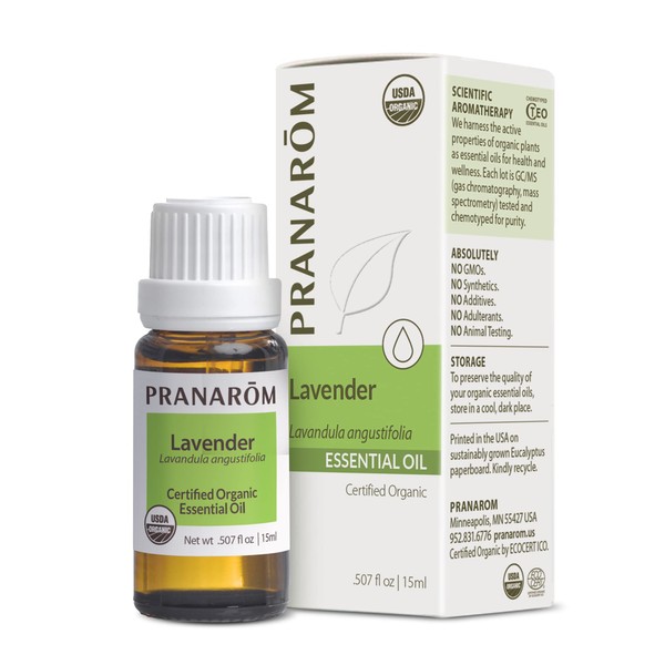 Pranarom - Lavender Essential Oil, Lavender Oil for Home, Lavender Essential Oils for Diffusers, Lavender Oil for Skin Care, Essential Oils Lavender Aromatherapy, Certified Organic, 15mL