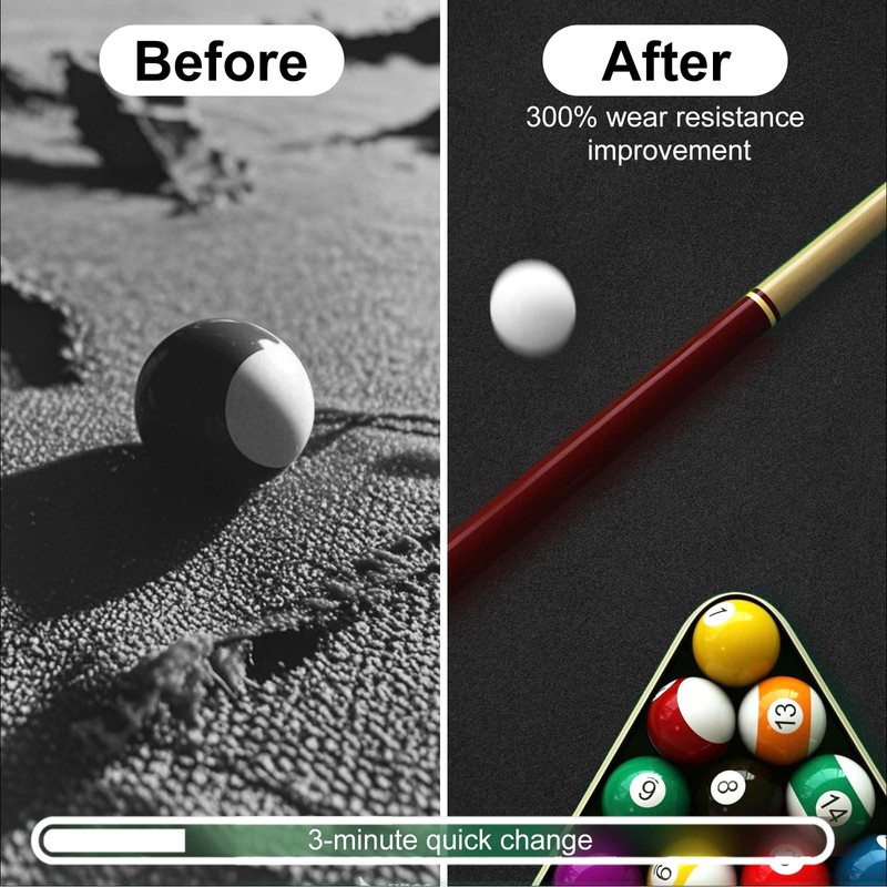 Pool Table Felt,8.53'/ 9' Billiard Cloth with 6 Pcs Cloth