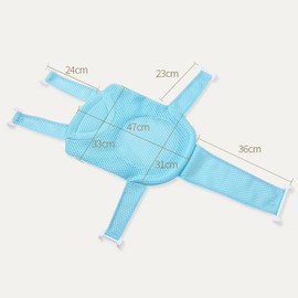 Baby Bath Net, Baby Bath Pad, Bath Insert Baby with Mesh Adjustable, Baby Bath Mat Non-Slip with Safety Belt, Baby Bath Net, Baby Bath Mat for Newborns, Toddlers (Blue)