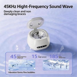 Ultrasonic Retainer Cleaner 45KHz Denture Cleaner Machine Dental Clean Pod