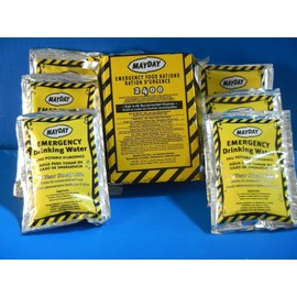 Mayday 2400 Calorie Bar and Water Emergency Survival MRE Ration Car and Bug Out Kit w/ Free Mayday Poncho