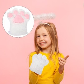 ibasenice Cat Paw Gloves Cat Claw Glove- Plush Warm Cat Claw Glove/Cartoon Claw Glove/Childrens Warm Glove/Cat Claw Full Finger Glove/Festival Costume Party Accessories (Single) Cat Paw Mittens