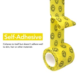 RISEN Cohesive Bandage 2” x 5 Yards, 6 Rolls, Self Adherent Wrap Medical Tape, Adhesive Flexible Breathable First Aid Gauze Ideal for Stretch Athletic