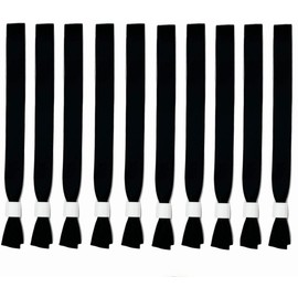 Inlet Bands, Waterproof Event Bracelets, Fabric Entrance Bands, Party Admission Bands, Party Bands, Waterproof Entrance Wristbands for Events, Black, Pack of 10
