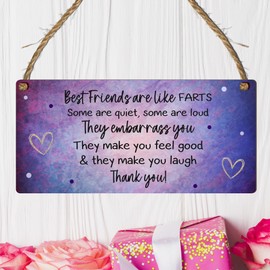 Humorous Friendship Plaque – "Best Friends are Like Farts" Purple Heart Design, Funny Best Friend Gift Sign