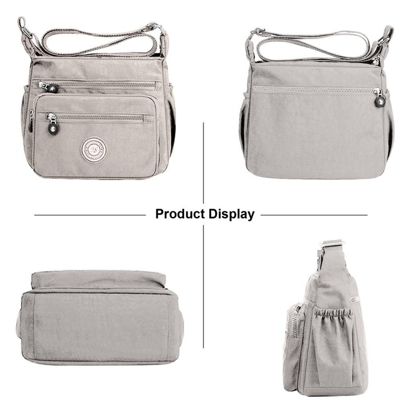 Milky Way Womens Waterproof Multi-Pocket Shoulder Bag Adjustable Strap Crossbody