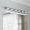 Modern Chrome LED Bathroom Vanity Light Fixtures, 6-Light Dimmable Wall