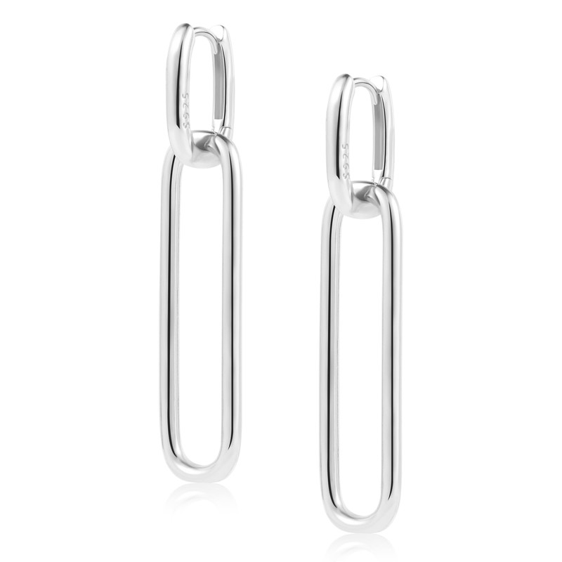 ALEXCRAFT 925 Sterling Silver Hoop Earrings for Women Dangling Double