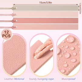 Kosiz 12 Pcs Leather Bookmarks Colorful Bookmarks Leather Bookmarks for Women Teachers Book Lovers Reading Supplies(Pink)