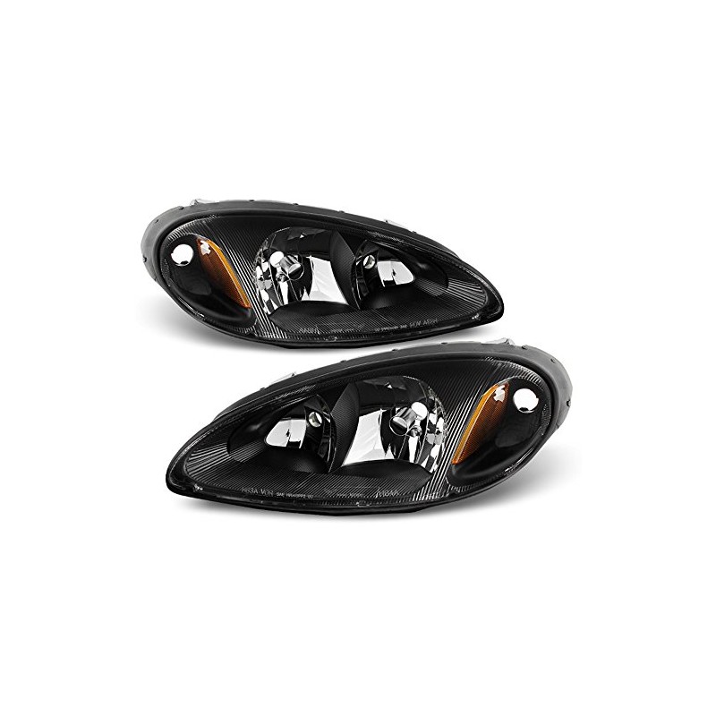 ACANII - For 2001-2005 Chrysler PT Cruiser Black Headlights Headlamps