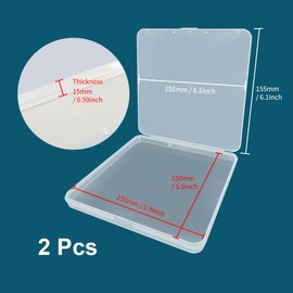 WYAN 4 Pcs Storage Boxes,Clear Plastic Beads Storage Containers Box,Rectangle Bead Holder Plastic Cases,Building Block Organiser,for storing items(15.5 * 15.5 * 1.4 cm)