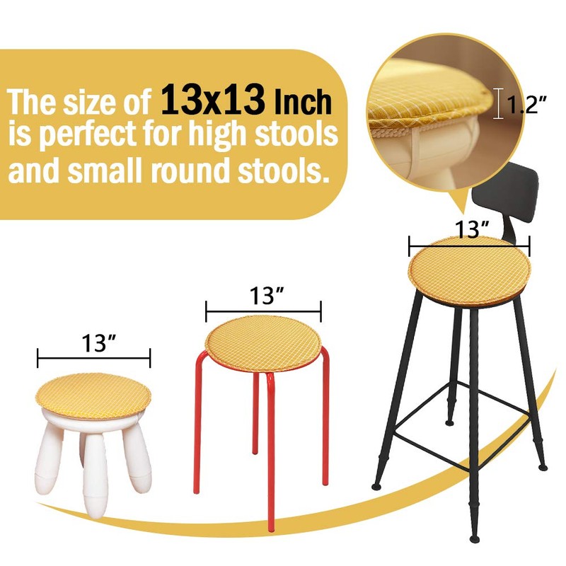 Round Stool Chair Cushions for Kitchen Dining Seat Pads with