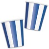Unique Party 38016 - 12oz Royal Blue Striped Paper Cups,