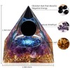Besorgone Handmade Orgonite Pyramid for Positive Energy Obsidian Crystal Sphere