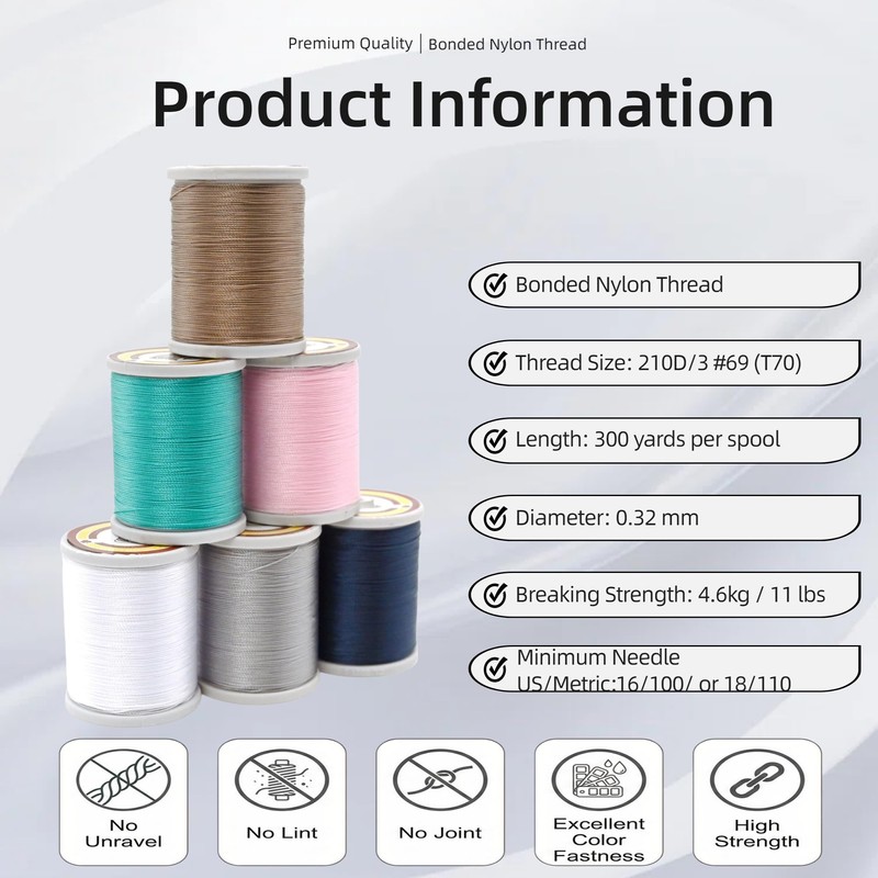 300Yards T70 Extra Strong Bonded Nylon Thread Heavy Duty Upholstery