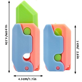 3D Printing Fidget Knife Toy for Adults - Funny Plastic EDC Carrot Knife Toy - Sensory Toys Anxiety Stress Relief Toy - Stocking Stuffers Gift ( 2Lighting+2BlueWhite)