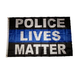 Ant Enterprises 3x5 Police Lives Matter Thin Blue Line Flag 3'x5' Banner Brass Grommets