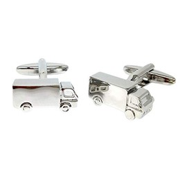 Retail Zone Silver Hgv Lorry Cufflinks & Gift Pouch Rhodium Plated Truck Driver Present