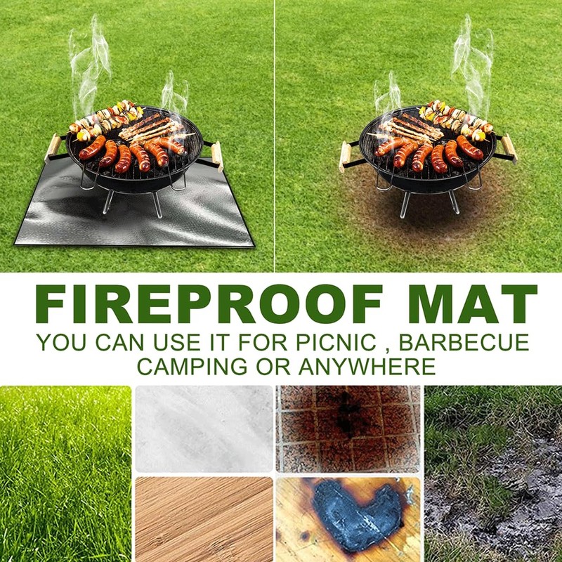Fire Pit Mat, 4 Pack 39 x 39 Inch Square