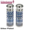 SILBERKANNE Salt and Pepper Shakers with Hygienic Blue Insert H