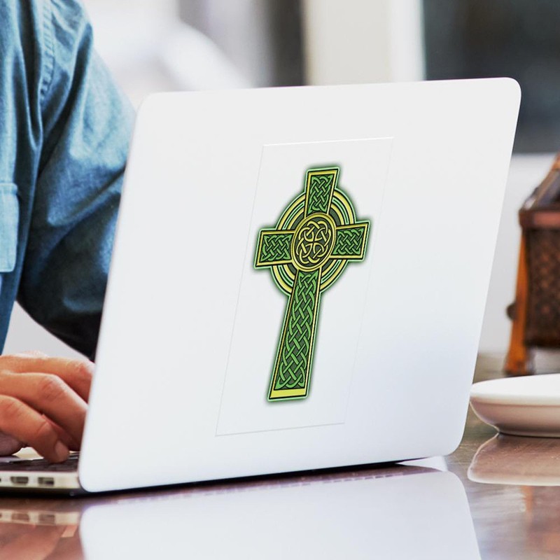 CafePress Celtic Cross 2 Light Rectangle Bumper Sticker Car Decal