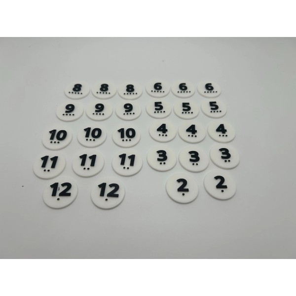 Unbranded Catan 3D Printed Hex Number Set