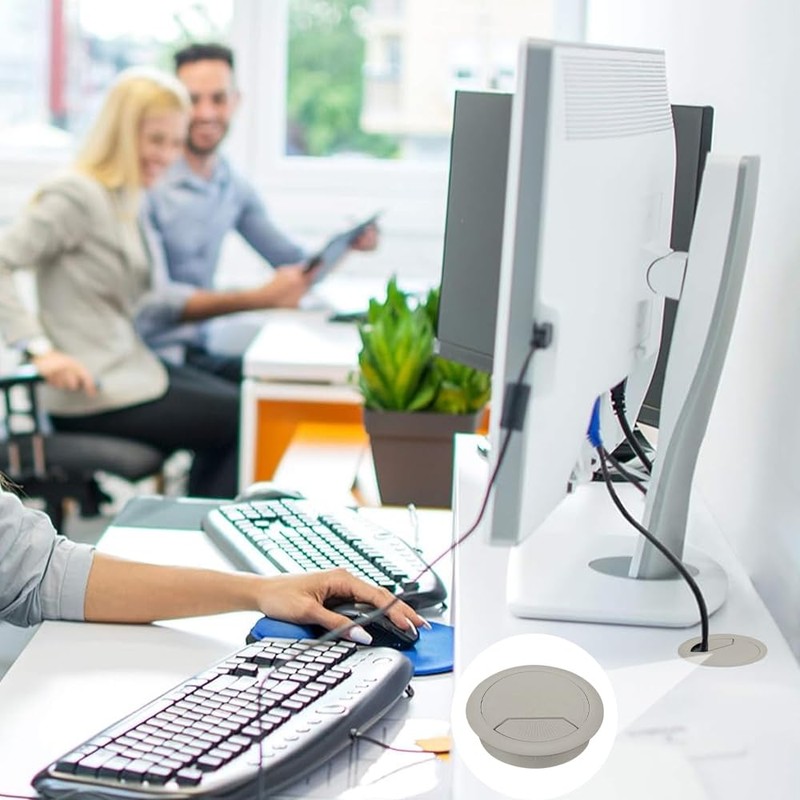 Desk Grommet, 12PCS Desk Table Cable Grommet, 60mm Desk Grommet