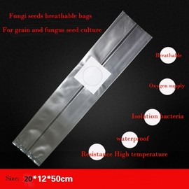 Mushroom Bags,Mushroom Grow Bag/Farm-Mushroom Spawn Bags/Sealable Spawn/Myco Bags,Large Size 8" X 5" X 19",0.5 Micron Filter, 3 Mil Polypropylene,for Su,for Substrate Autoclavable Mushroom Cultivation