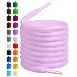 BIRCH's Oval Shoelaces 27 Colors Half Round 1/4" Shoe Laces 4 Different Lengths (37" (94cm) - M, Light Pink)