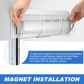 Air Vent Deflectors Adjustable Heat and Vent Cover Clear 2PCS Magnetic Air and Heat Deflector for Floor Vent Sidewalls and Ceiling Registers,8”-11”
