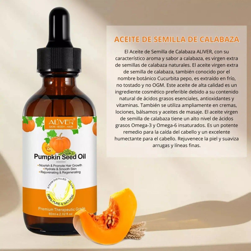 Aceite Semillas De Calabaza Nutrición Capilar Cuidado Facial