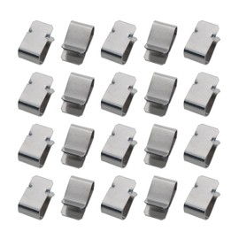 Guifeng 20PCS Silver 304 Stainless Steel Spring Loaded U Shaped Clamps 21.4x12mm Hardware Accessories Pipe Clamp for Structural Furniture Connection and Industrial Equipment Fastening