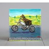 Doberman Pinscher Riding a Motorcycle dog art tile coaster gift