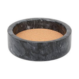 SIPARUI Marble Wine Bottle Coaster with Absorbent Cork Spacer for Wine Coaster Champagne Bottle Jewelry Organizer (Black)