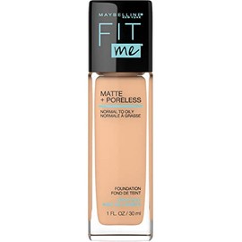 MAYBELLINE Base de Maquillaje Fit Me Matte + Poreless, Nude Beige 125, 30 ml, matifica y controla el brillo, se adapta al tono y la textura de la piel, tiene FPS 22, piel sin poros