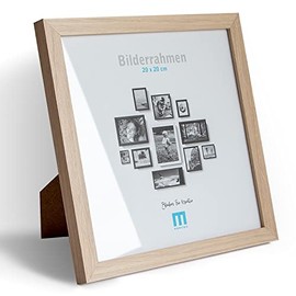 Timeless Modern MDF Picture Frame for 20 x 20 cm Small Photos and Pictures Includes Acrylic Glass Protector Suitable as a Table Stand and for the Wall, Portrait or Landscape Format