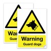 SAFESIGN (2 Pack) Warning Guard Dogs Vinyl Sign Stickers 200