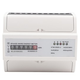 Digital 3phase 4 Wire DINRail Electric Meter 20(80)A Electronic KWh Meter