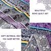 WONGS BEDDING Boho Quilt Set Full Size, Purple Bohemian 3