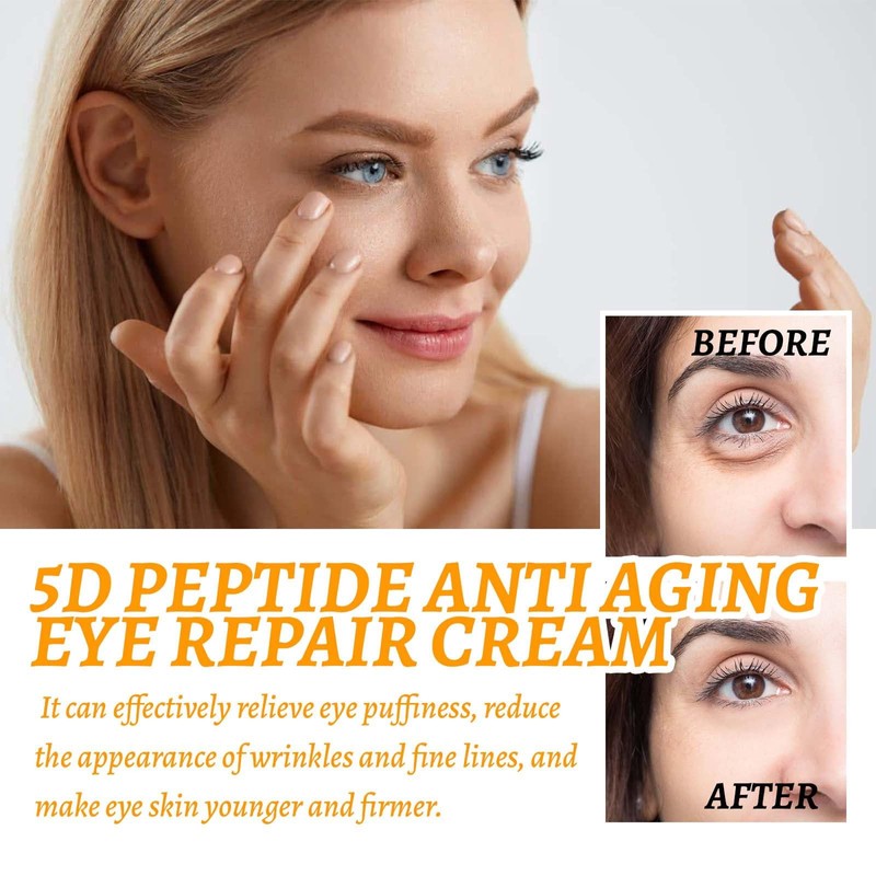 5D Peptide Anti-Ageing Eye Repair Cream, 15ml, Reduces Wrinkles, Fine