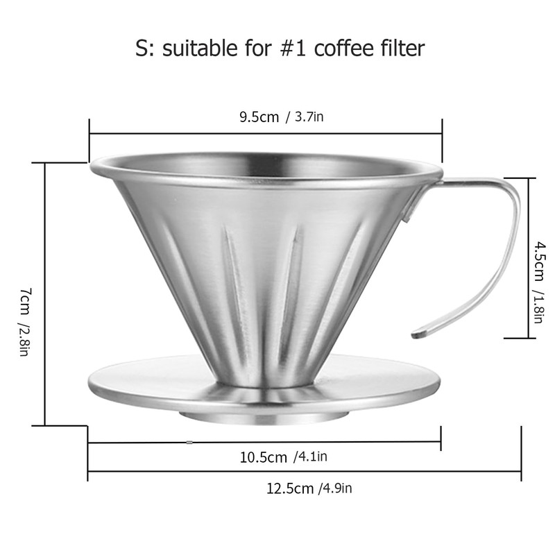 MERMOO YILAN Pour Over Coffee Dripper Stainless Steel Metal Reusable