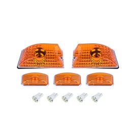 cciyu Amber Cab Marker Roof Running Top Lights Compatible with Hummer H2 SUV SUT 2003-2009 Cab Roof Top Clearance Marker Light w/T10-6-3020-SMD White LED Bulbs Front Cab Marker Assembly Waterproof