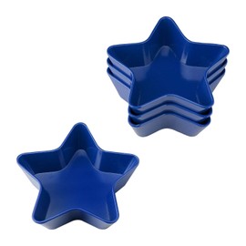 UPware Patriotic Star Shaped Dessert Bowls, Melamine Small Serving Bowl for Dessert, Snack, Ice Cream, Nuts or fruit, Blue, 5.5 Inch, Set of 4